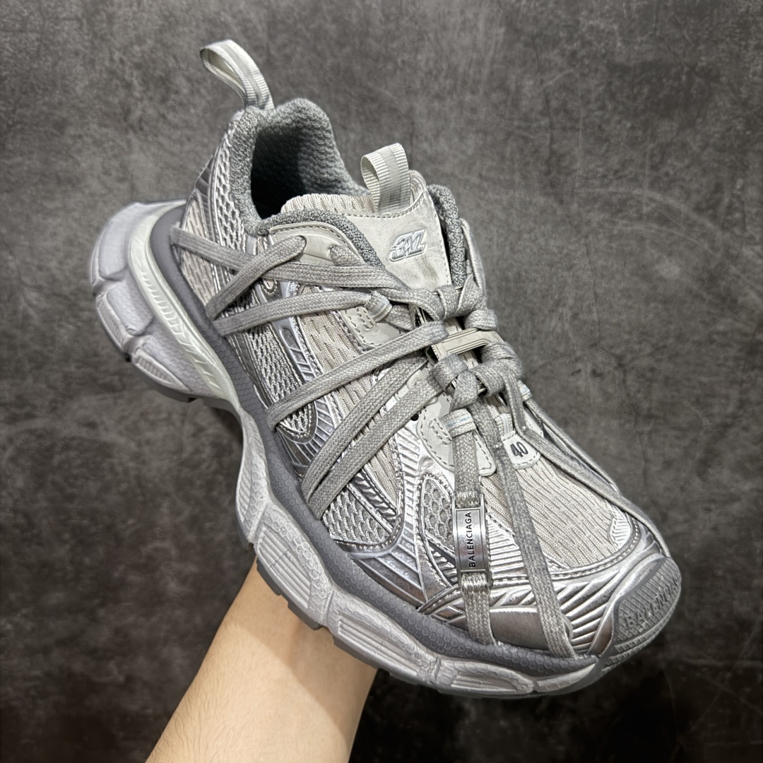 图片[3]-【OK版】巴黎3XL 蜘蛛侠绑带 银灰色 Balenciaga巴黎世家 24ss 绑带做旧款 巴黎十代网眼潮流百搭低帮老爹鞋 灰色 慢工出细活 最后出即最强 皮料钢丝纹高频工艺 整体鞋面及大底做旧 网眼破坏磨毛效果 各个方面均无可挑剔 货号：778698W3XLL9191 尺码：35-45 偏大一码 建议比正常运动鞋买小一号-选品中心