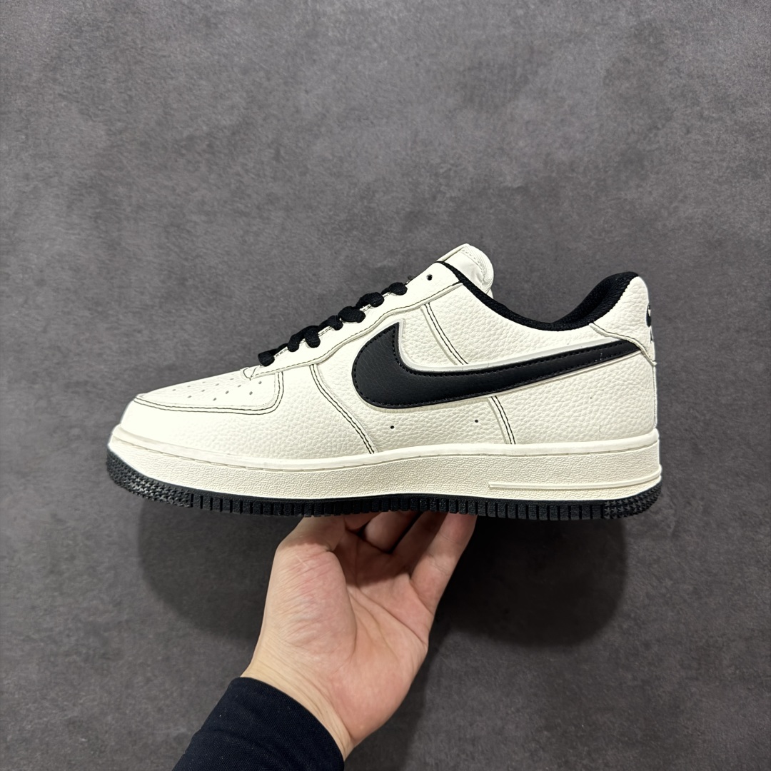 图片[2]-【定制版】Balenciaga x Nike Air Force 1\’07 Low 联名三勾 米黑 空军一号低帮休闲版鞋 FR0538-090  定制皮料 原楦头原纸板 纯正空军版型 内置全掌气垫  尺码：36 36.5 37.5 38 38.8 39 40 40.5 41 42 42.5 43 44 44.5 45-选品中心