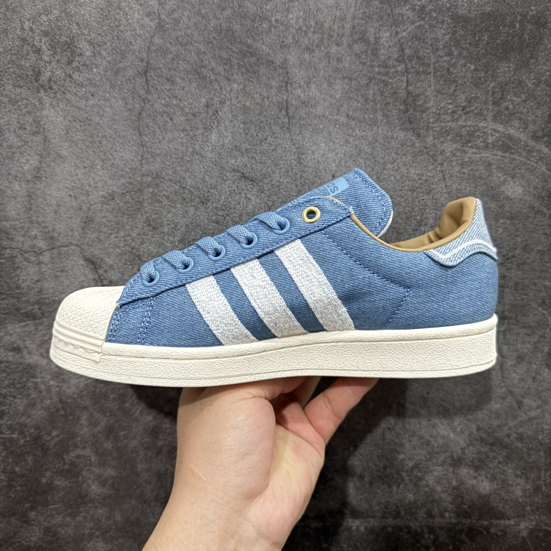 图片[2]-【公司级】阿迪达斯Adidas三叶草 Originals Superstar 82 贝壳头系列 牛仔蓝 低帮经典百搭休闲运动板鞋 #原楦原纸版开发版型#采用翻毛皮组合呼吸网织布鞋面材质#2020改良全包围鞋垫#正确2020版鞋底模具及扇贝头盖片#外置正确锯齿防滑耐磨加厚鞋底 货号：JH5589 尺码：35-45半-选品中心