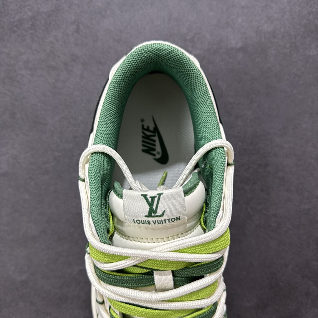  
【定制版】Nike SB Dunk Low LV联名 绑带花纹绿勾 周年高端定制 低帮休闲板鞋 DM