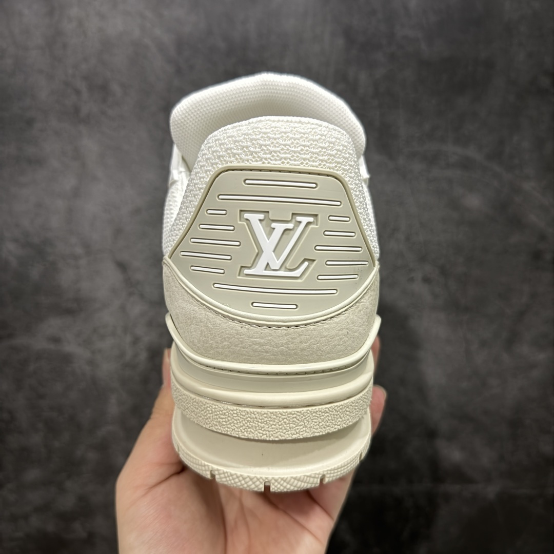 HS纯原礼盒版 LV Trainer系列高奢运动鞋 白米拼色