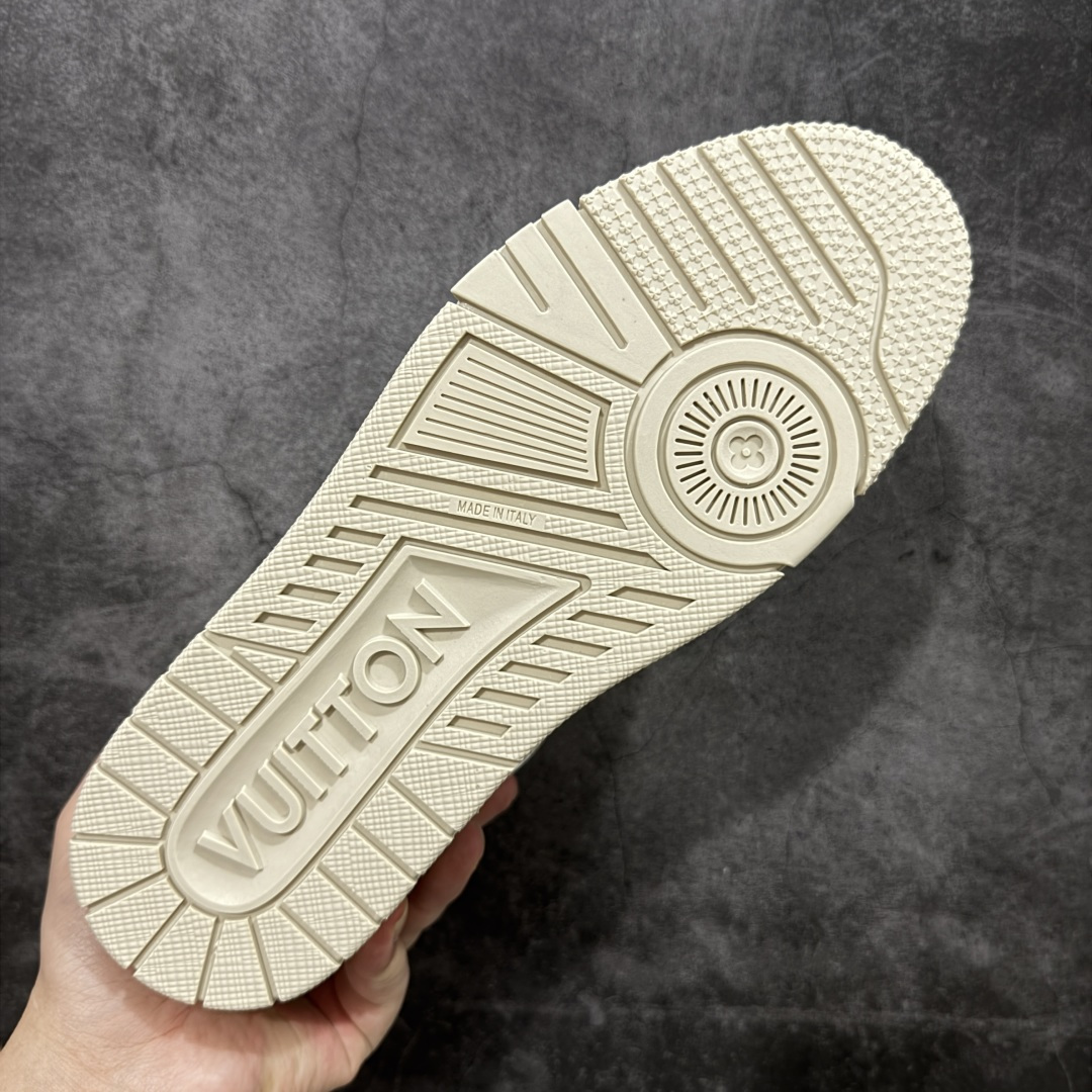 HS纯原礼盒版 LV Trainer系列高奢运动鞋 白米拼色