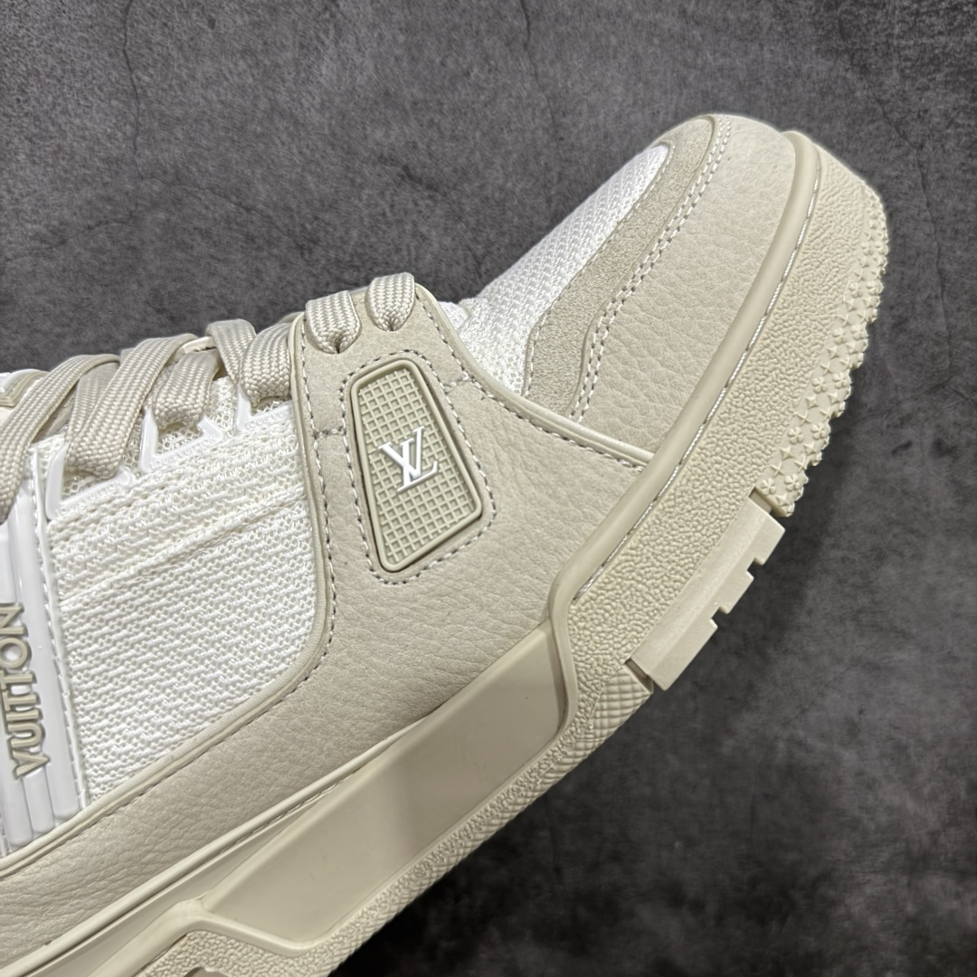 HS纯原礼盒版 LV Trainer系列高奢运动鞋 白米拼色