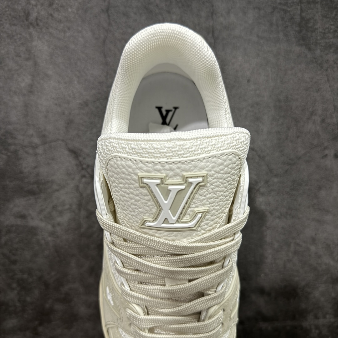 HS纯原礼盒版 LV Trainer系列高奢运动鞋 白米拼色