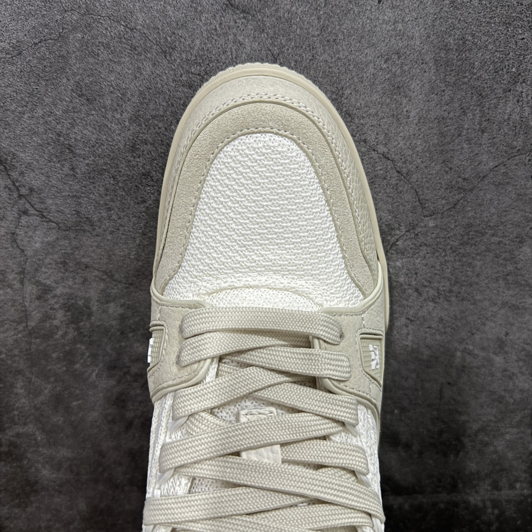 HS纯原礼盒版 LV Trainer系列高奢运动鞋 白米拼色