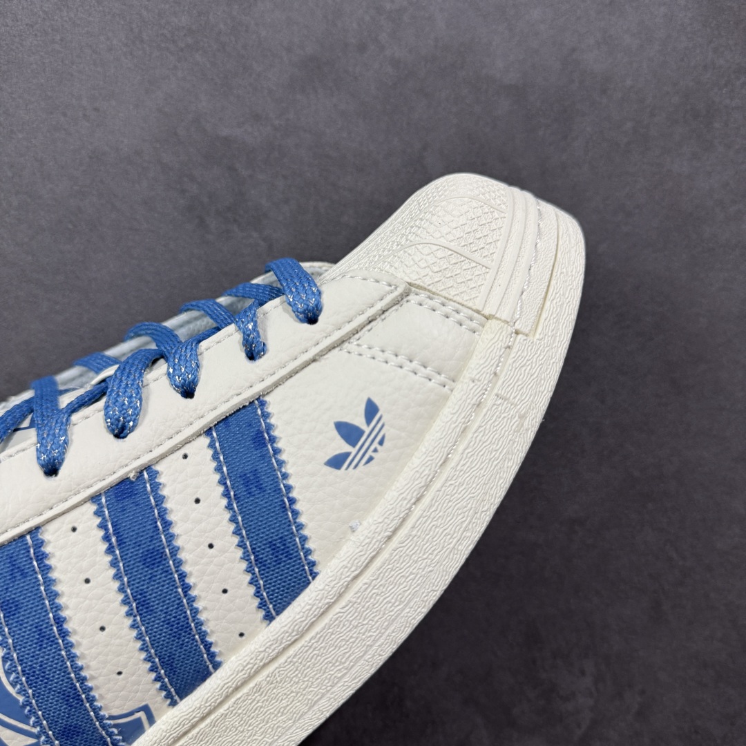 图片[5]-【定制版】AD Originals Superstar x MLB 白蓝 采用全新头层拼接皮革材质 后跟采用特色3D立体印字 渠道正品订单 诠释市场最高工艺水平 全鞋进口头层皮料打造 区别市面普通真标版本，进出专柜无压力 货号：XS0012 尺码：36-45-选品中心