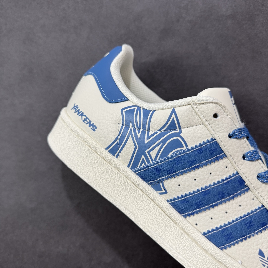 图片[6]-【定制版】AD Originals Superstar x MLB 白蓝 采用全新头层拼接皮革材质 后跟采用特色3D立体印字 渠道正品订单 诠释市场最高工艺水平 全鞋进口头层皮料打造 区别市面普通真标版本，进出专柜无压力 货号：XS0012 尺码：36-45-选品中心