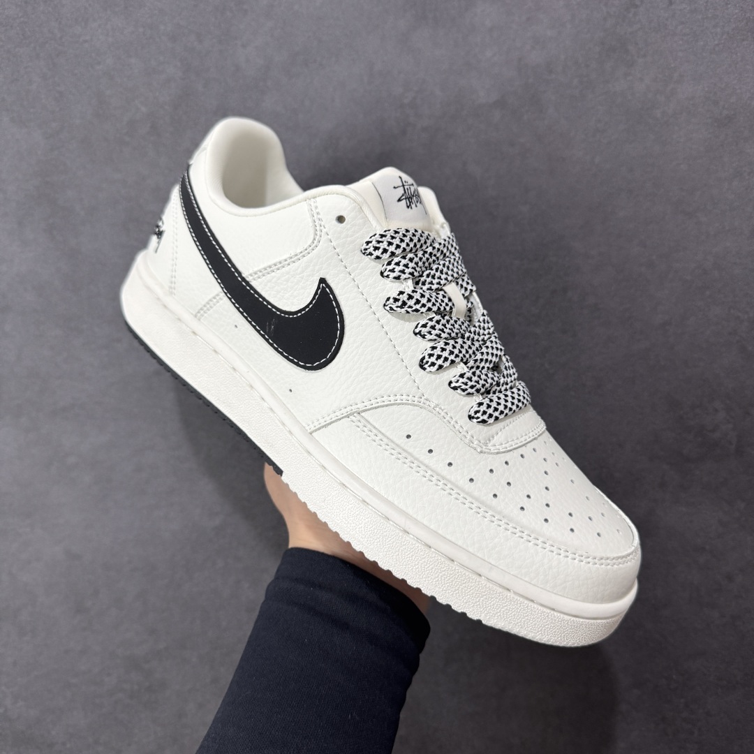 图片[3]-【定制版】海外限量发售！公司级Nike Court Vision 1 LOW 低帮 板鞋 “斯图西——双拼米黑” 运动鞋 休闲鞋 折边针车 工艺难度大 原楦头原纸板 原装鞋盒 定制五金配件 内置全掌气垫 原厂鞋底 货号：CS5288-017 尺码：36 36.5 37.5 38 38.5 39 40 40.5 41 42 42.5 43 44 44.5 45-选品中心