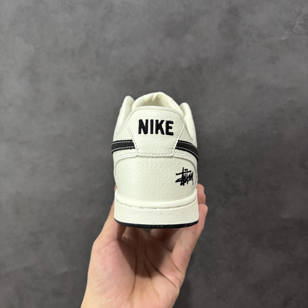 图片[4]-【定制版】海外限量发售！公司级Nike Court Vision 1 LOW 低帮 板鞋 “斯图西——双拼米黑” 运动鞋 休闲鞋 折边针车 工艺难度大 原楦头原纸板 原装鞋盒 定制五金配件 内置全掌气垫 原厂鞋底 货号：CS5288-017 尺码：36 36.5 37.5 38 38.5 39 40 40.5 41 42 42.5 43 44 44.5 45-选品中心