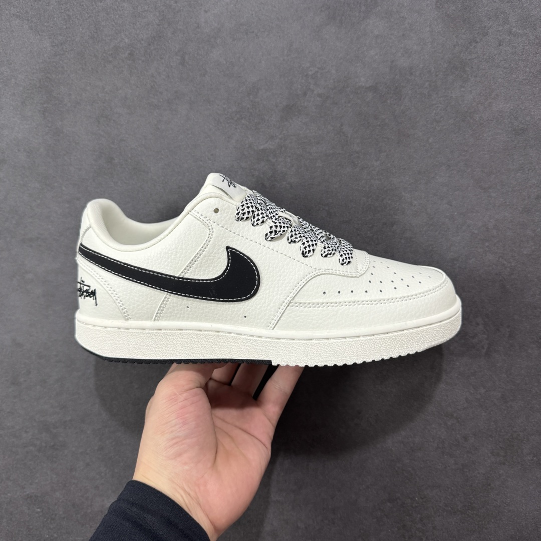 【定制版】海外限量发售!公司级Nike Court Vision 1 LOW 低帮 板鞋 “斯图西——双拼米黑” 运动鞋 休闲鞋 折边针车 工艺难度大 原楦头原纸板 原装鞋盒 定制五金配件 内置全掌气垫 原厂鞋底 货号:CS5288-017 尺码:36 36.5 37.5 38 38.5 39 40 40.5 41 42 42.5 43 44 44.5 45-选品中心