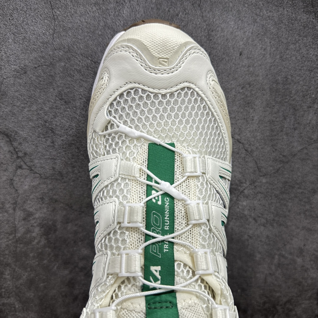 图片[5]-【PZ纯原】SALOMON XA Pro 3D ADV Seaonal萨洛蒙潮流越野机能户外功能鞋 白绿女鞋 478874 全新版本出货 好货不怕晚 品质 细节 材料都是肉眼可以见！ 售前售后也是其它工厂无法匹敌！ 纯原外贸平台特供订单 耗时半年巨作 全套原纸板楦头开发 原厂特供网布配套加持 确保原汁原味 完美呈现版型 原档数据独家私模五层组合大底 男女鞋同步官方开发至46.5 原装Ortholite轻量化鞋垫 中底布带钢印编号 原厂TPU锁扣 进口港宝加持 后跟自然饱满 还原公司包裹性 鞋面采用SENSIFT贴合技术 全方位贴合包裹脚型 鞋跟部鞋底牵引设计 提供强大的抓地性能 更适应野外崎岖不平的道路 其3D ADVANCED CHASSIS底盘 材料轻量大化 钉齿设计更具稳定性 防护性 鞋底易磨损区运用CONTAGRIP高耐磨材料 应对城市硬质路面长距离跑考验 尺码：36 36.5 37.5 38 38.5 39 40-选品中心