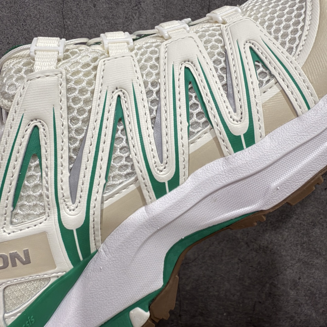 图片[4]-【PZ纯原】SALOMON XA Pro 3D ADV Seaonal萨洛蒙潮流越野机能户外功能鞋 白绿女鞋 478874 全新版本出货 好货不怕晚 品质 细节 材料都是肉眼可以见！ 售前售后也是其它工厂无法匹敌！ 纯原外贸平台特供订单 耗时半年巨作 全套原纸板楦头开发 原厂特供网布配套加持 确保原汁原味 完美呈现版型 原档数据独家私模五层组合大底 男女鞋同步官方开发至46.5 原装Ortholite轻量化鞋垫 中底布带钢印编号 原厂TPU锁扣 进口港宝加持 后跟自然饱满 还原公司包裹性 鞋面采用SENSIFT贴合技术 全方位贴合包裹脚型 鞋跟部鞋底牵引设计 提供强大的抓地性能 更适应野外崎岖不平的道路 其3D ADVANCED CHASSIS底盘 材料轻量大化 钉齿设计更具稳定性 防护性 鞋底易磨损区运用CONTAGRIP高耐磨材料 应对城市硬质路面长距离跑考验 尺码：36 36.5 37.5 38 38.5 39 40-选品中心