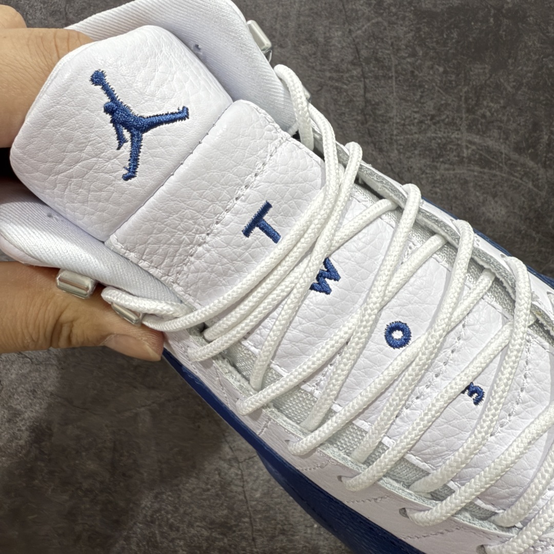 【纯原版】Air Jordan AJ12 Retro 潮流 中帮 复古篮球鞋 白蓝 法国蓝 CT80