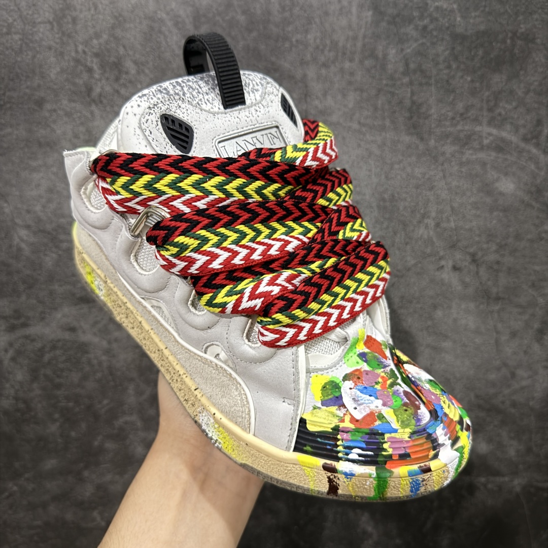 图片[3]-【X1莞产顶级】原版一比一开发 高订制版全网独家 市售顶级版本 外贸鬼佬指令订单最大到47 Lanvin Curb Sneakers 浪凡面包鞋 泼墨色东莞纯原 高端定制版 LANVIN浪凡三代 最新走秀款Curb系列 休闲运动面包鞋 官网一出热度火爆整个全球 各大网红也疯狂上脚 原版一比一开模重工艺制作 全鞋身采用东莞代工厂进口牛皮/环保牛反绒 进口电脑针车 数控针距精准无差 鞋头面冲孔整齐利落 金钢网织物 随机3D电喷泼墨 原磨具私模双色TPU大底 内里柔软透气太空棉面料 原版一致定制鞋带 全套原版一致包装。 尺码：35 36 37 38 39 40 41 42 43 44 45 46 47-选品中心