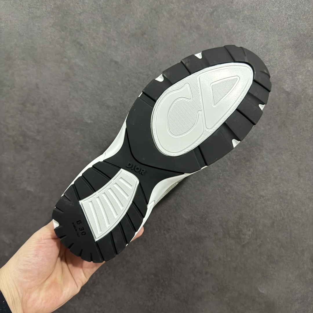 图片[9]-【公司级版本】迪奥/Dior B30 Low-Top Sneaker B30系列低帮经典老爹风系带复古休闲运动慢跑鞋 #原楦原纸版数据开发 #采用粒面牛剖革组合网织布鞋面材质 #正确吸汗网布贴合海玻璃CD压纹鞋垫 #独家开发TPU弹力中底组合TR光泽耐韧锯齿橡胶大底❗️ 尺码：40 41 42 43 44 45 46-选品中心