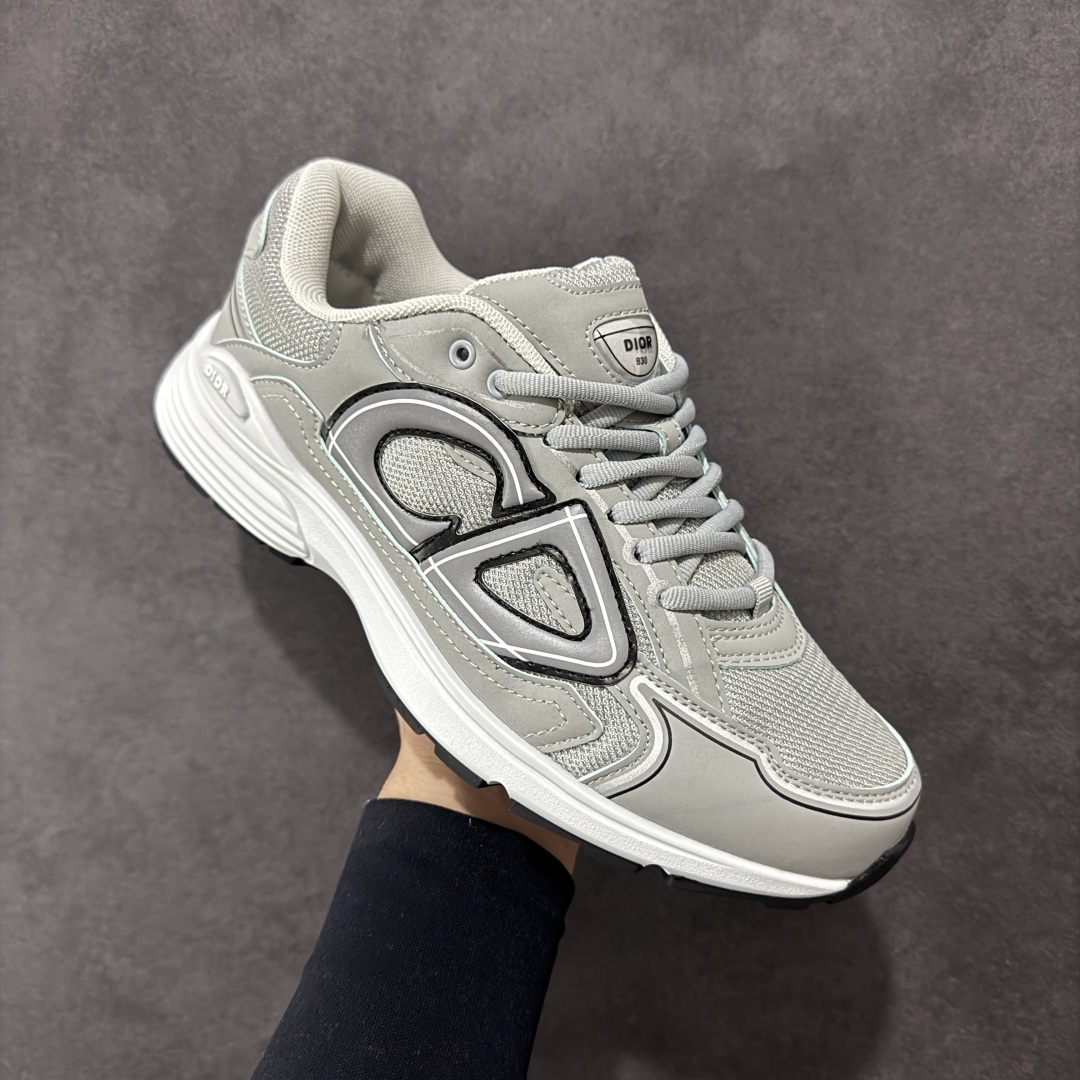 图片[3]-【公司级版本】迪奥/Dior B30 Low-Top Sneaker B30系列低帮经典老爹风系带复古休闲运动慢跑鞋 #原楦原纸版数据开发 #采用粒面牛剖革组合网织布鞋面材质 #正确吸汗网布贴合海玻璃CD压纹鞋垫 #独家开发TPU弹力中底组合TR光泽耐韧锯齿橡胶大底❗️ 尺码：40 41 42 43 44 45 46-选品中心
