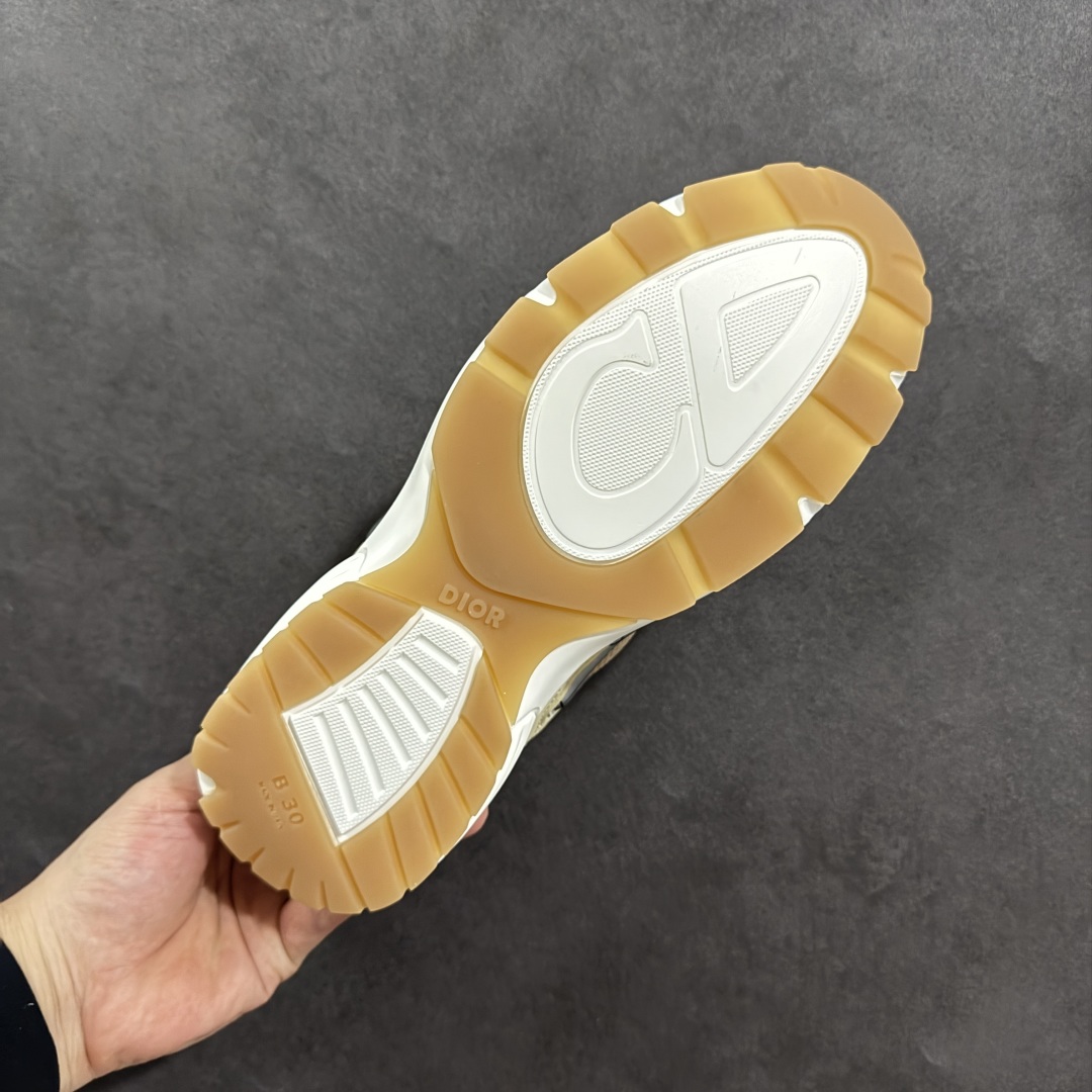 图片[9]-【公司级版本】迪奥/Dior B30 Low-Top Sneaker B30系列低帮经典老爹风系带复古休闲运动慢跑鞋 #原楦原纸版数据开发 #采用粒面牛剖革组合网织布鞋面材质 #正确吸汗网布贴合海玻璃CD压纹鞋垫 #独家开发TPU弹力中底组合TR光泽耐韧锯齿橡胶大底❗️ 尺码：40 41 42 43 44 45 46-选品中心