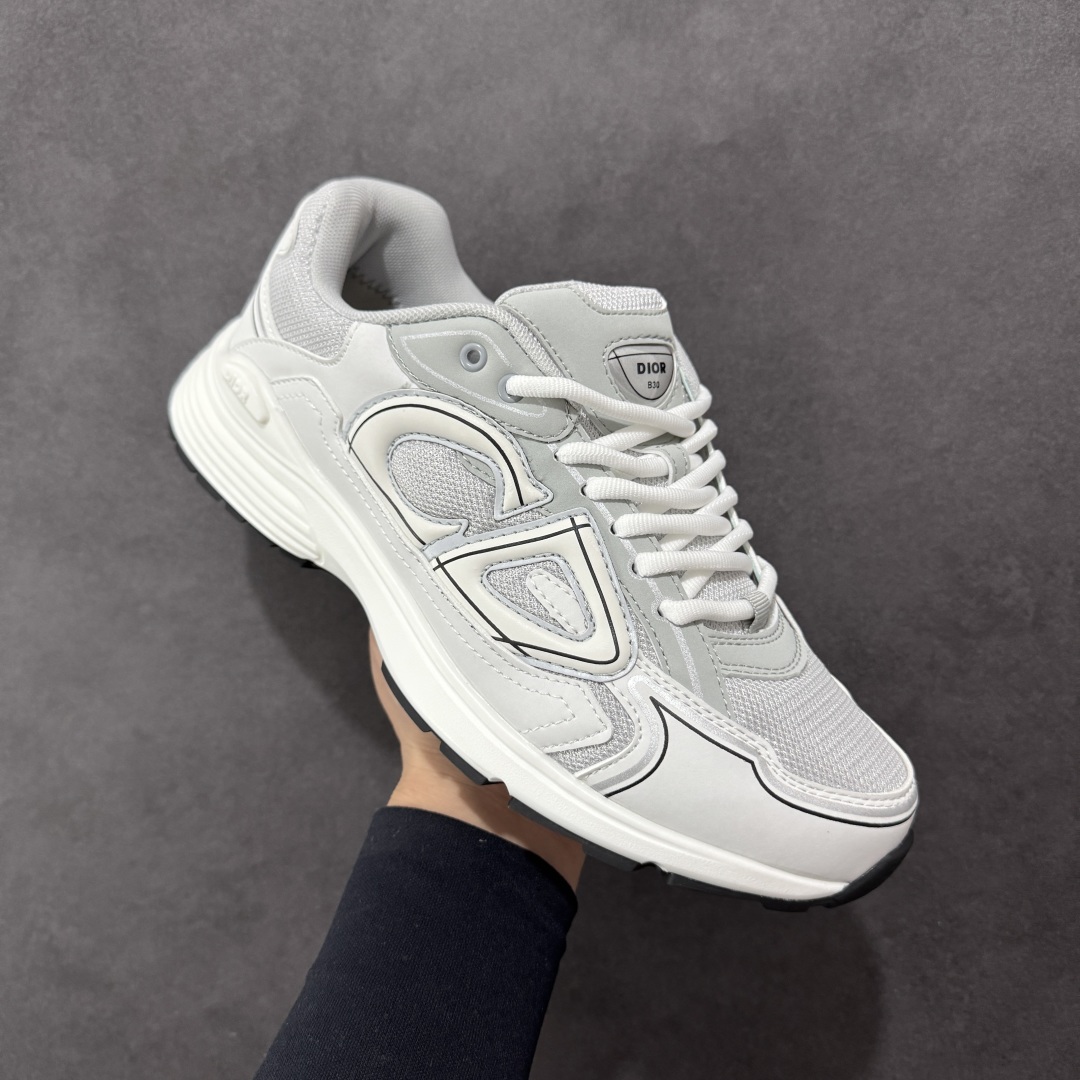 图片[3]-【公司级版本】迪奥/Dior B30 Low-Top Sneaker B30系列低帮经典老爹风系带复古休闲运动慢跑鞋 #原楦原纸版数据开发 #采用粒面牛剖革组合网织布鞋面材质 #正确吸汗网布贴合海玻璃CD压纹鞋垫 #独家开发TPU弹力中底组合TR光泽耐韧锯齿橡胶大底❗️ 尺码：40 41 42 43 44 45 46-选品中心