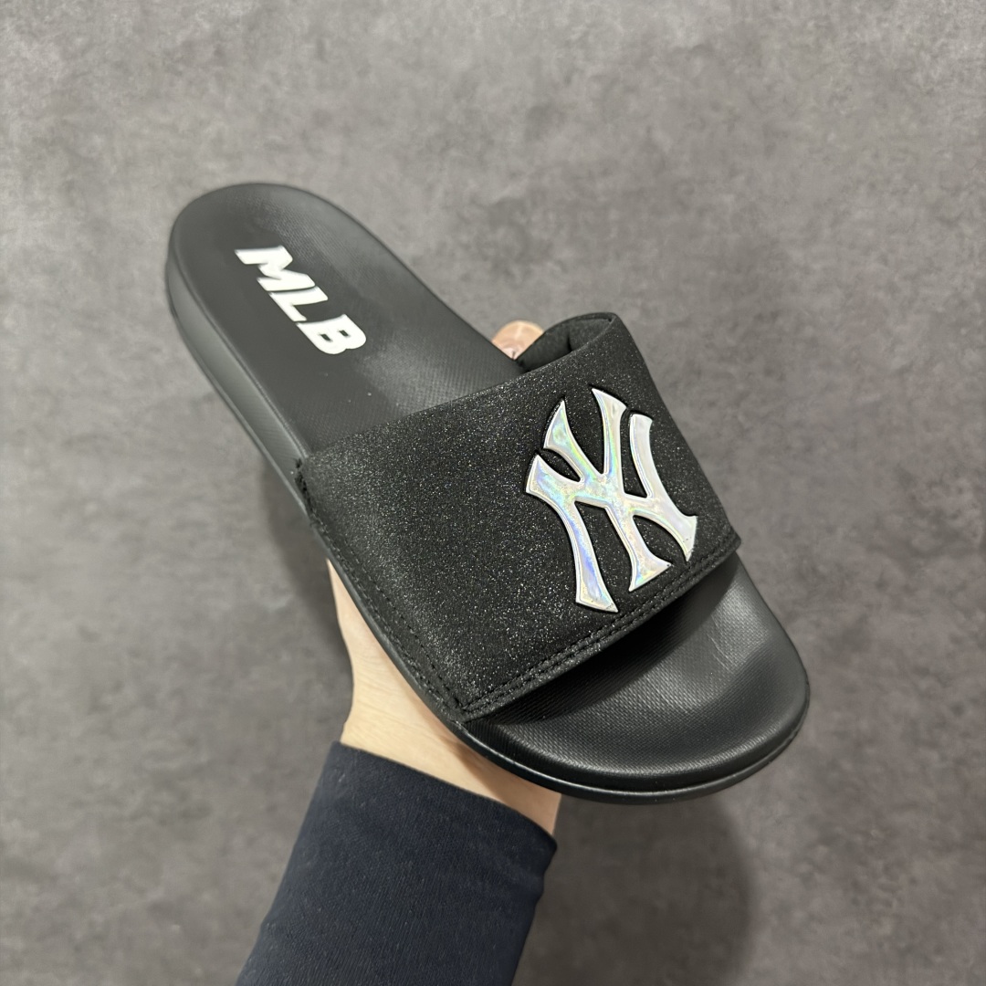 图片[3]-【公司级】新款MLB情侣拖鞋男女NY厚底增高一字拖凉鞋运动沙滩鞋黑色 尺码： 35-45-选品中心