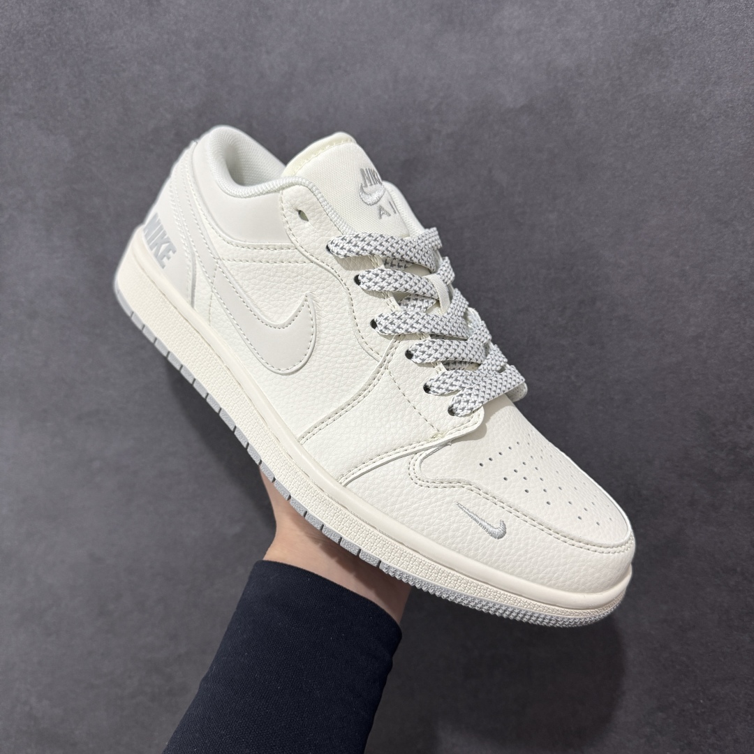 图片[3]-【定制版】Air Jordan 1 Low AJ1 乔1耐克联名 简约米灰底 高端定制 低帮复古篮球鞋 XX3168-187  #定制鞋盒 大厂纯原品质出货 超高清洁度 皮料切割干净无任何毛边 细节完美   尺码：36 36.5 37.5 38 36.5 39 40 40.5 41 42 42.5 43 44 44.5 45-选品中心