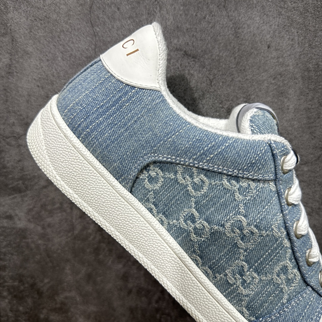 图片[7]-【广东纯原版】Gucci做旧小脏鞋 蓝白牛仔 ZP开发 原版开模 金属双G水晶圆柱形标 Gucci原版纹织带 真正水洗布标 鞋面擦色牛皮拼接经典双G布面料，皮面切口全油边封口工艺，原版毛巾布里细腻柔软更舒适透气，垫脚乳胶注塑一体，私模钢印，双色原版TPU大底(下层宽，上层窄) 配进口原版四边封干燥剂、原版18股鞋带，绿色盒子，与专柜配套包装一致 尺码：39-45-选品中心