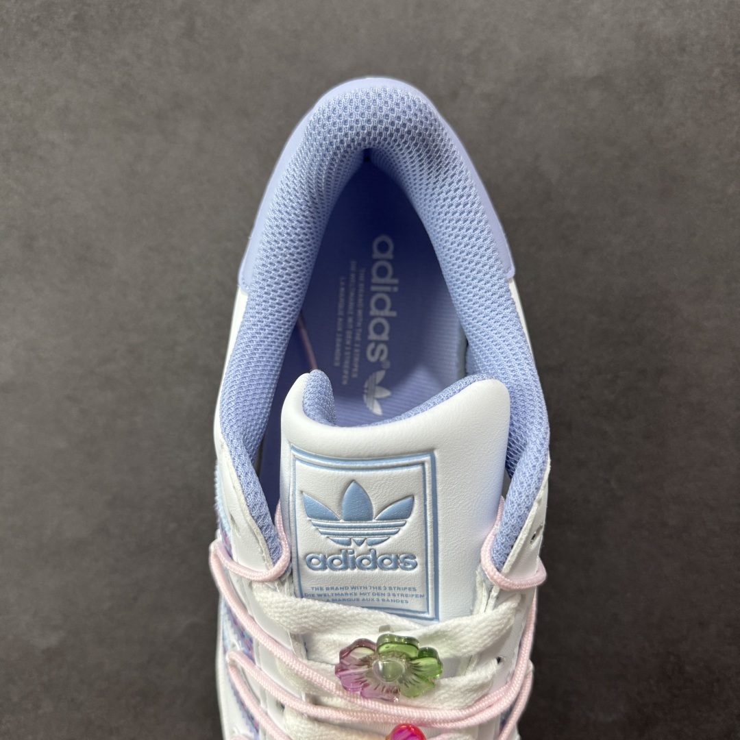图片[7]-【公司级】阿迪达斯/三叶草Adidas Originals Superstar\”Mint Green\”经典贝壳头系列低帮百搭休闲运动板鞋D“皮革浅白蓝绑绳”JR1332 采用粒面牛剖革鞋面材质 新版改良全包围鞋垫 正确新版鞋底模具及扇贝头盖片 尺码：35 36⅔ 37⅓ 38 38⅔ 39⅓ 40-选品中心