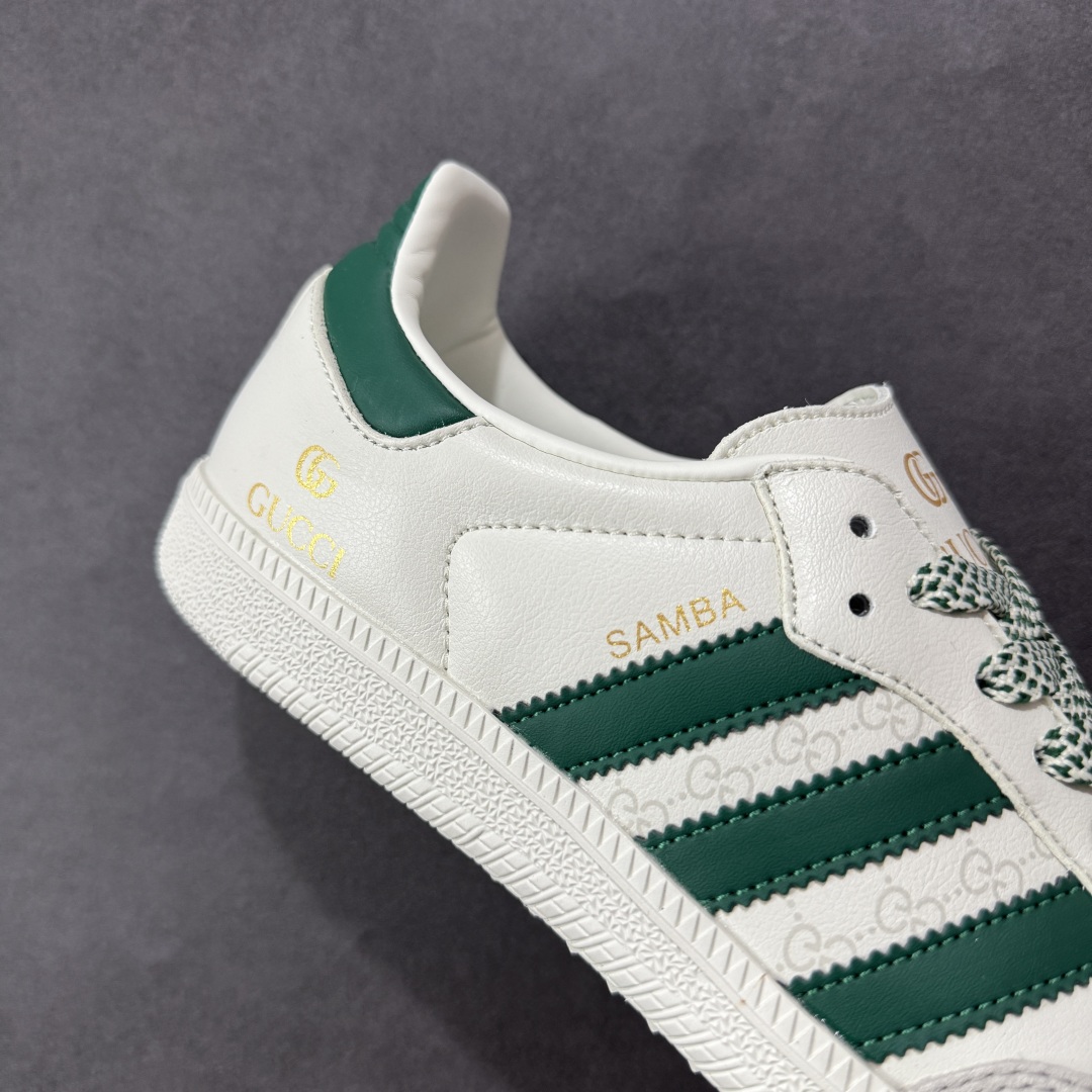  
【定制版】adidas originals Samba OG x GUCCI 灰白绿
桑巴舞系列复古