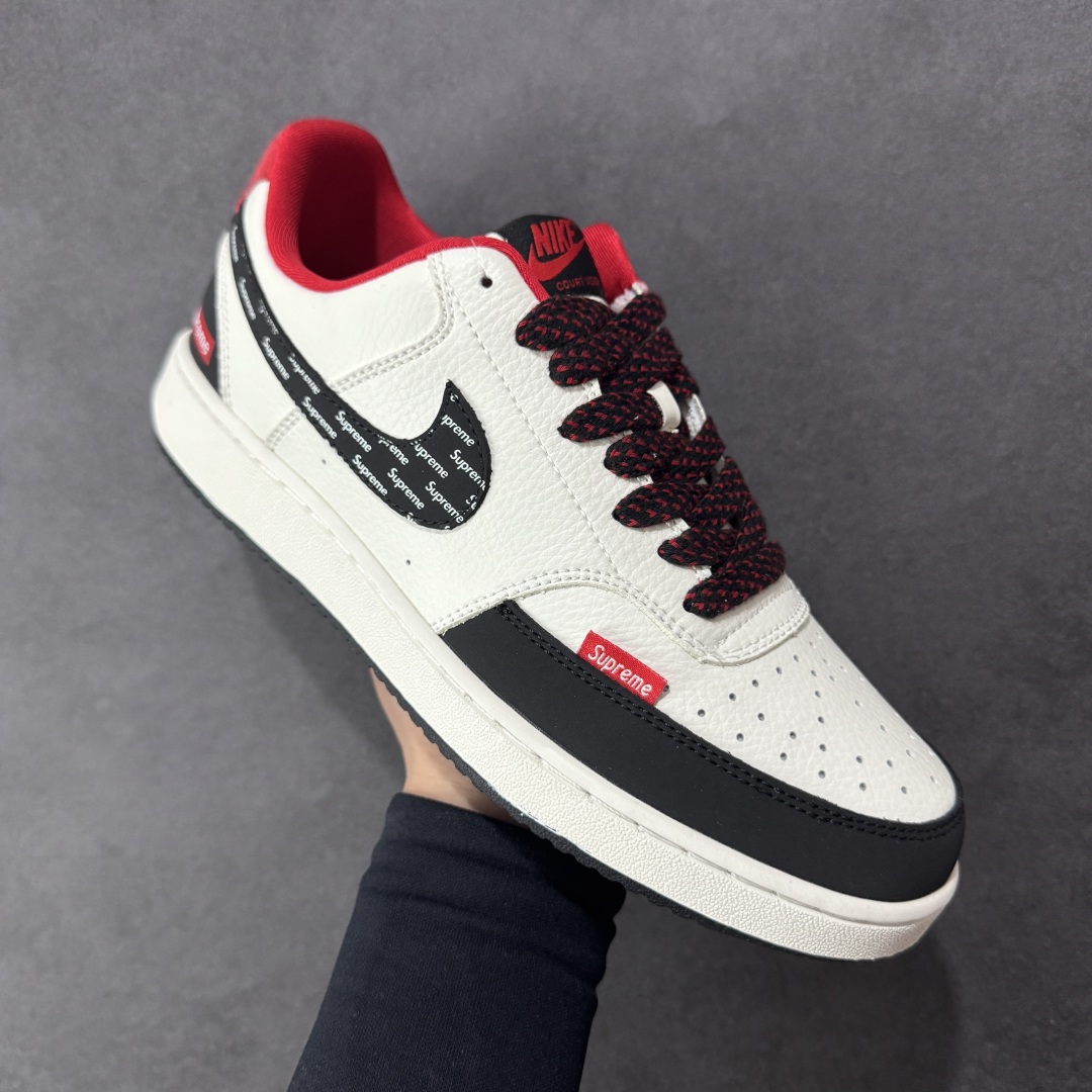 图片[3]-【定制版】Nike Court Vision Low x Supreme 黑白红 休闲运动板鞋 纯原版本 低帮百搭透气休闲运动板鞋，经典耐用的设计 兼顾舒适脚感和出众风范，演绎匠心之作 结构性的支撑贴合感结合复古篮球设计，塑就场外全明星风范 货号： FD5188 132 尺码：36 36.5 37.5 38 38.5 39 40 40.5 41 42 42.5 43 44 44.5 45-选品中心