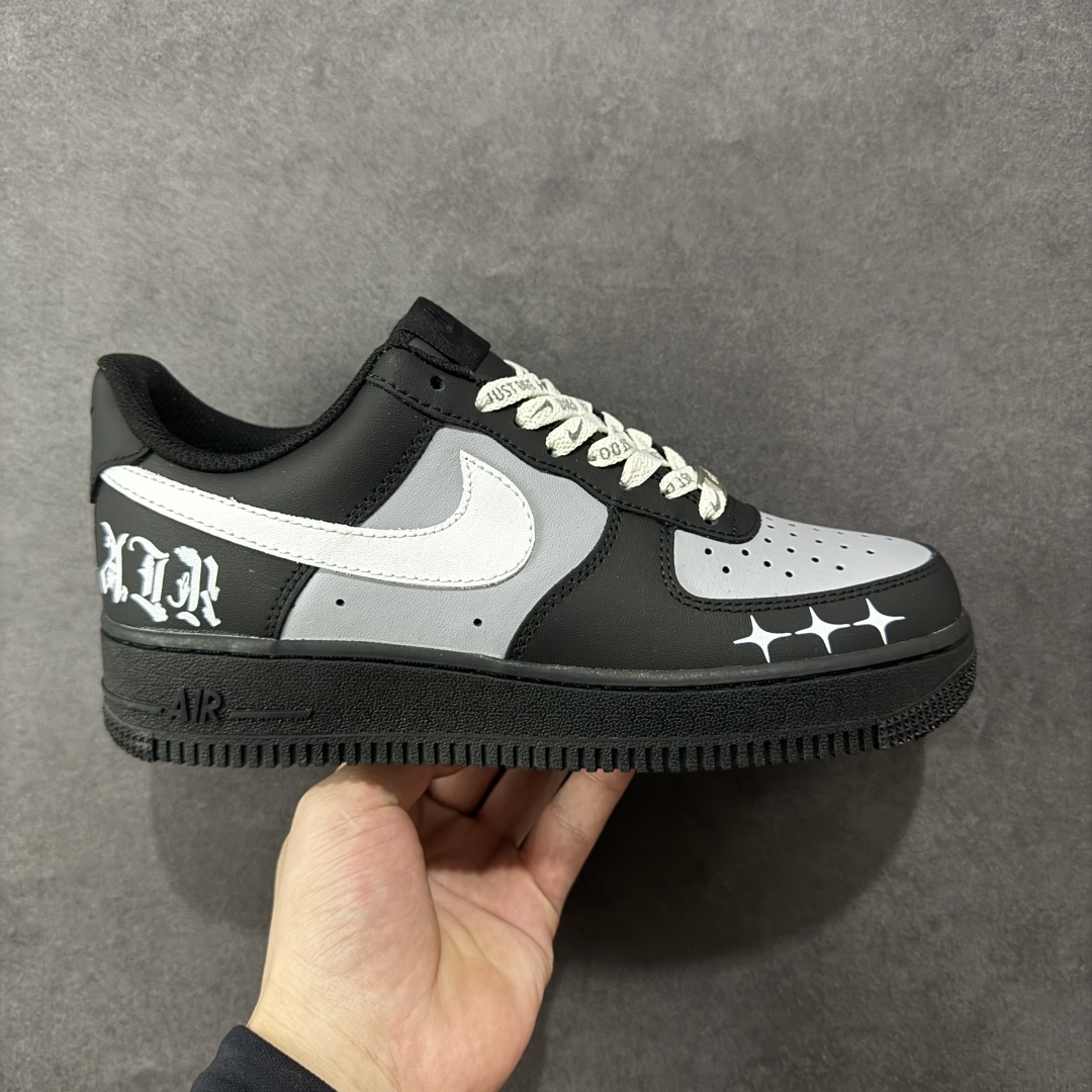 【定制版】Nike Air Force 1\’07 Low 黑银克特 空军一号低帮休闲板鞋 ZH0316-085  #定制皮料 原厂3D打印 定制鞋盒 原楦原纸板 纯正空军版型 内置全掌气垫  尺码:36 36.5 37.5 38 38.5 39 40 40.5 41 42 42.5 43 44 44.5 45-选品中心