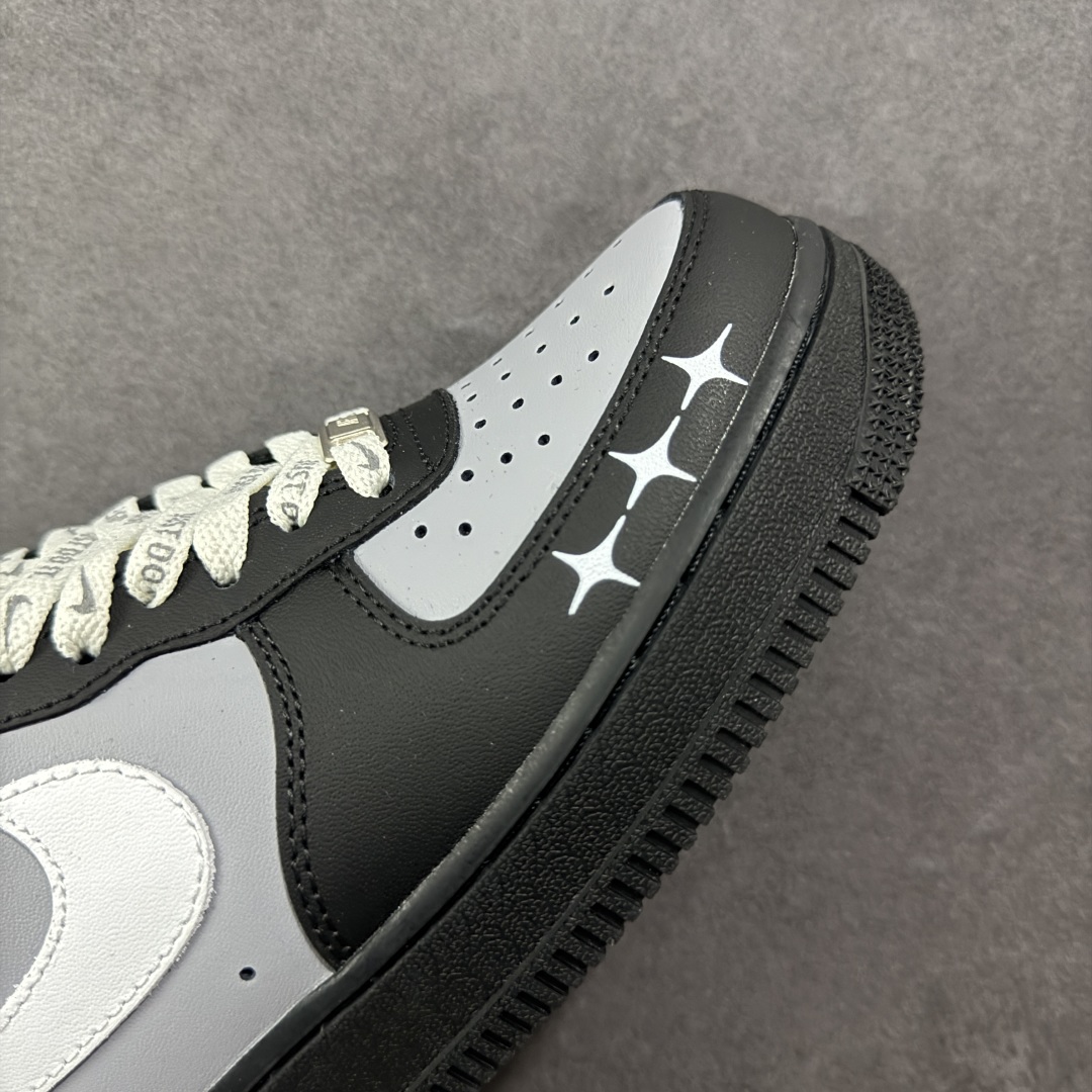 图片[5]-【定制版】Nike Air Force 1\’07 Low 黑银克特 空军一号低帮休闲板鞋 ZH0316-085  #定制皮料 原厂3D打印 定制鞋盒 原楦原纸板 纯正空军版型 内置全掌气垫  尺码：36 36.5 37.5 38 38.5 39 40 40.5 41 42 42.5 43 44 44.5 45-选品中心