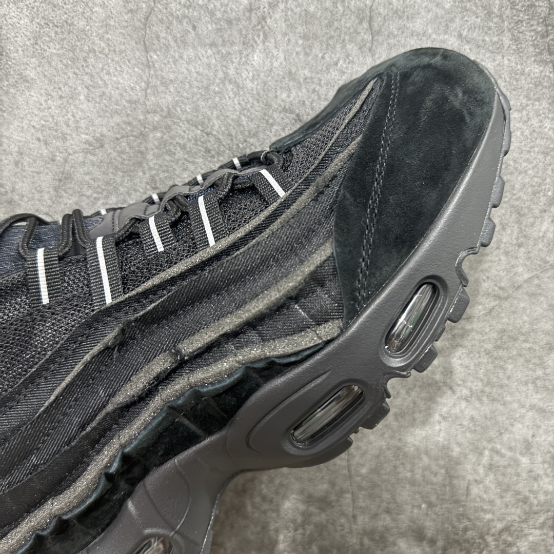  
【纯原】CDG x  NK Air Max 95 联名复古减震防滑低帮气垫跑步鞋 黑白灰 CU840