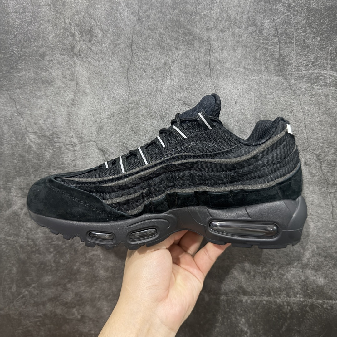  
【纯原】CDG x  NK Air Max 95 联名复古减震防滑低帮气垫跑步鞋 黑白灰 CU840