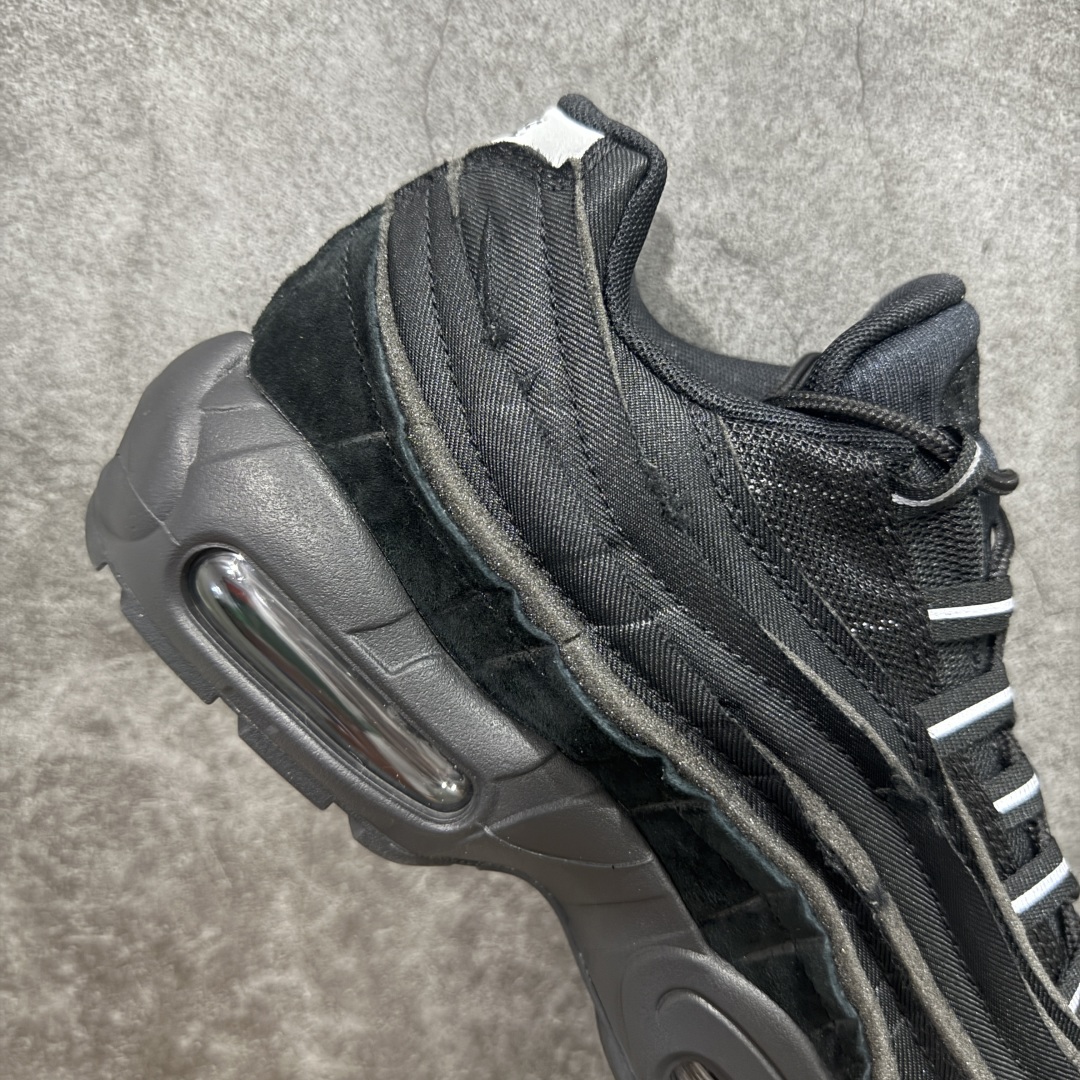  
【纯原】CDG x  NK Air Max 95 联名复古减震防滑低帮气垫跑步鞋 黑白灰 CU840