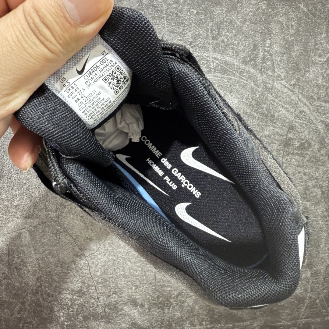  
【纯原】CDG x  NK Air Max 95 联名复古减震防滑低帮气垫跑步鞋 黑白灰 CU840