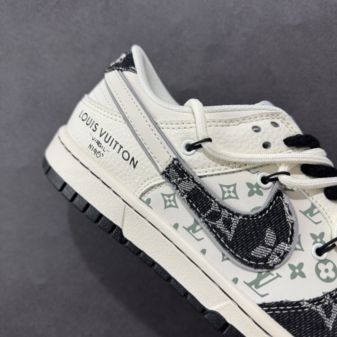 图片[6]-【定制版】Nike SB Dunk Low LV联名 绑带织布黑白勾 周年高端定制 低帮休闲板鞋 YX5066-338  #定制鞋盒 大厂纯原品质出货 超高清洁度 皮料切割干净无任何毛边 细节完美   尺码：36 36.5 37.5 38 36.5 39 40 40.5 41 42 42.5 43 44 44.5 45-选品中心