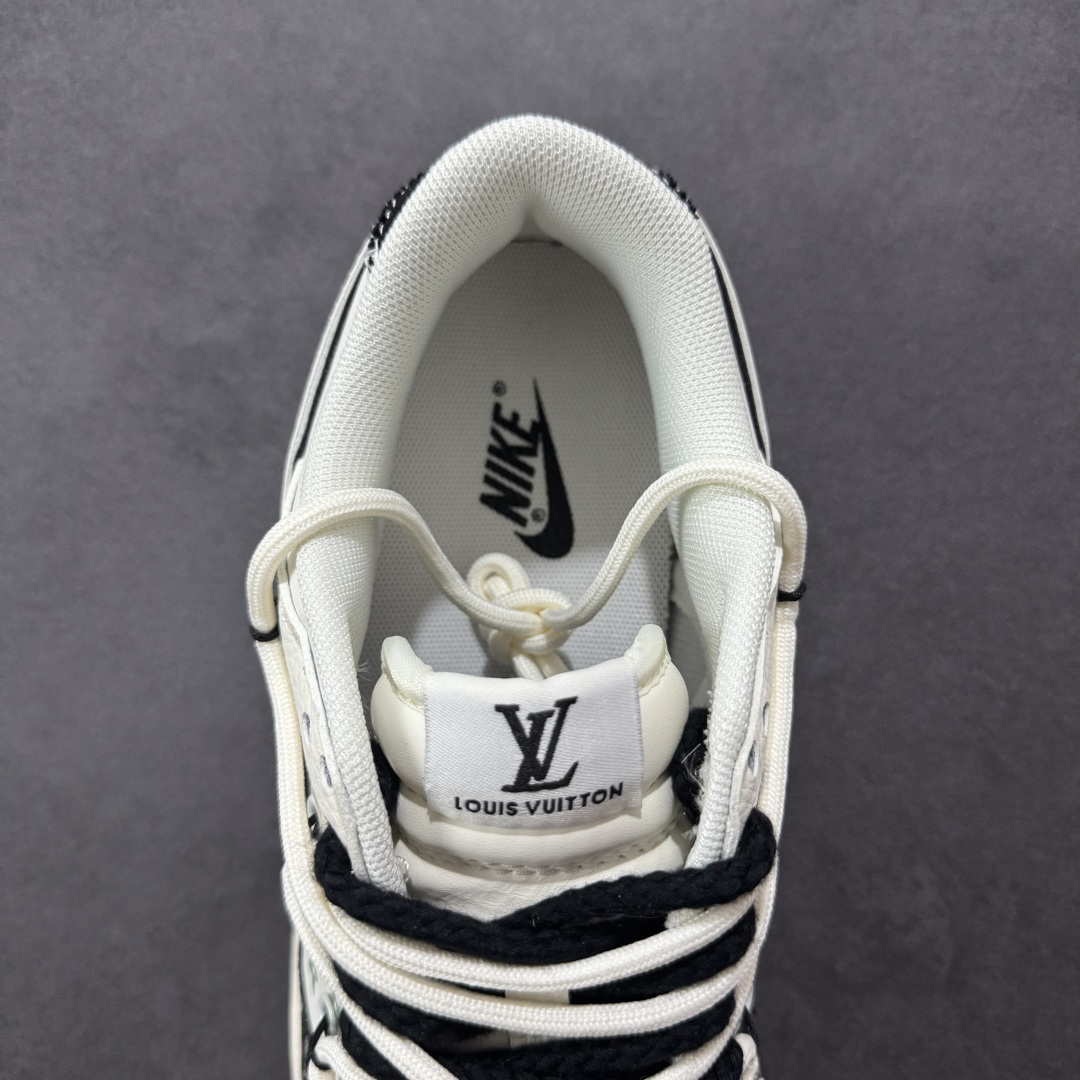 图片[7]-【定制版】Nike SB Dunk Low LV联名 绑带织布黑白勾 周年高端定制 低帮休闲板鞋 YX5066-338  #定制鞋盒 大厂纯原品质出货 超高清洁度 皮料切割干净无任何毛边 细节完美   尺码：36 36.5 37.5 38 36.5 39 40 40.5 41 42 42.5 43 44 44.5 45-选品中心