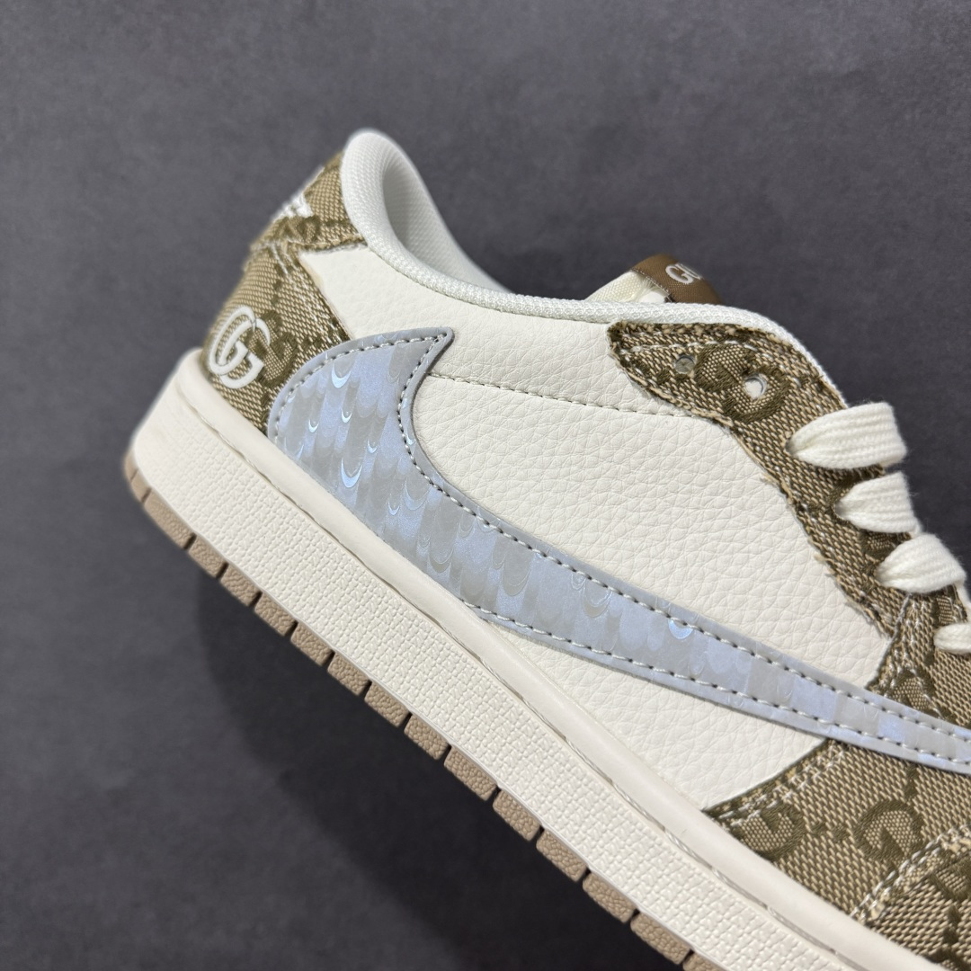 定制版Travis Scott x Fragment Design x Air Jordan 1 Low OG SP AJ1 乔1古驰联名 卡其牛仔布 低帮文化休闲板鞋 XS7089-603 定制版Travis Scott x Fragment Design x Air Jordan 1 Low OG SP AJ1 乔1古驰联名 卡其牛仔布 低帮文化休闲板鞋 XS7089-603