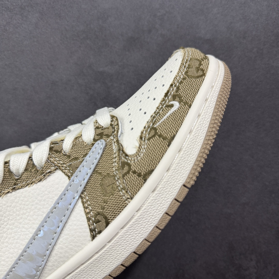 定制版Travis Scott x Fragment Design x Air Jordan 1 Low OG SP AJ1 乔1古驰联名 卡其牛仔布 低帮文化休闲板鞋 XS7089-603 定制版Travis Scott x Fragment Design x Air Jordan 1 Low OG SP AJ1 乔1古驰联名 卡其牛仔布 低帮文化休闲板鞋 XS7089-603