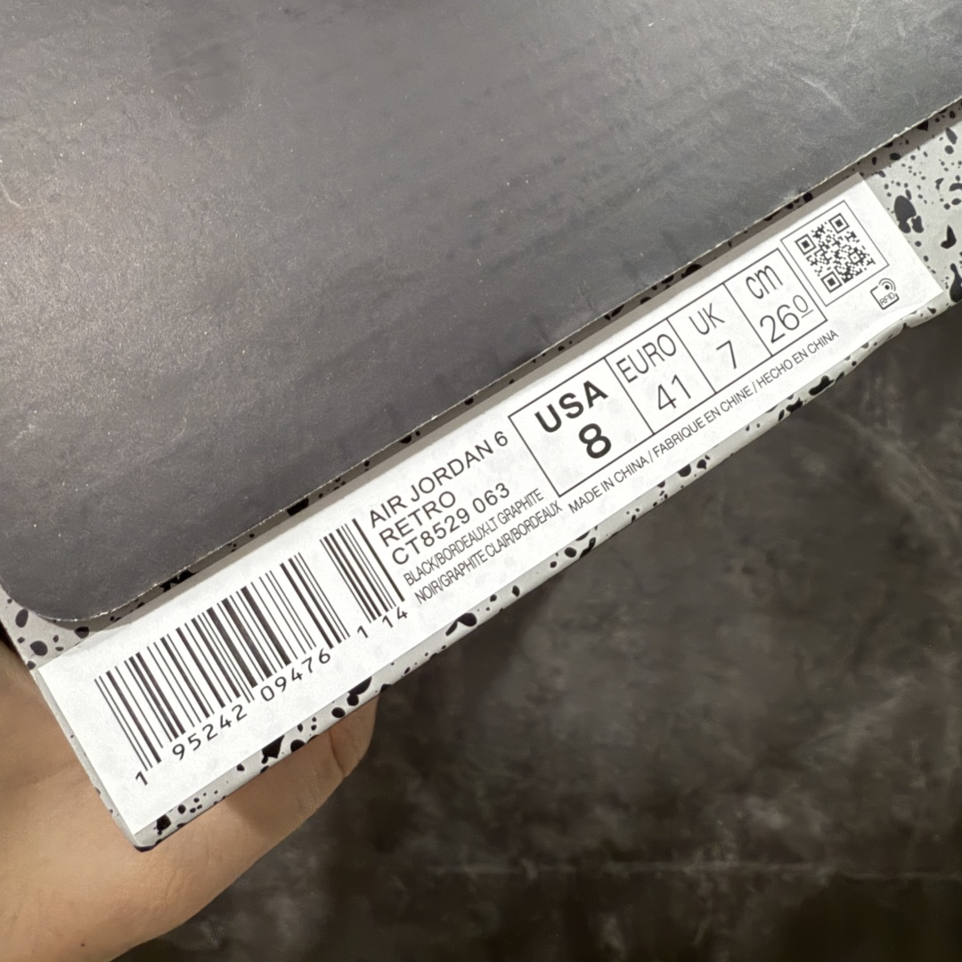 图片[9]-【原厂版本】 Air Jordan AJ6 Retro \”bordeaux\” 灰黑紫 酒红波尔多 CT8529-063 原楦原纸板 正品既视感十足‼️ 采购原厂皮料 到手可放心比对原鞋 上脚百分百充当正品驾驭 真正原装公司级完美鞋型 一切细节实拍所见所得！纸板中底、钢印 完美版型 一应俱全外贸专供 发国外寄售可稳妥充正操作 尺码：40 40.5 41 42 42.5 43 44 44.5 45 46 47.5-选品中心