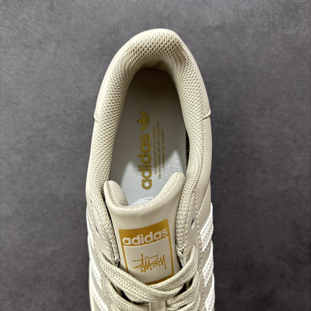 图片[7]-【定制版】AD Originals Superstar x Stussy 棕白 采用全新头层拼接皮革材质 后跟采用特色3D立体印字 渠道正品订单 诠释市场最高工艺水平 全鞋进口头层皮料打造 区别市面普通真标版本，进出专柜无压力 货号：SD6811 尺码：36-45-选品中心