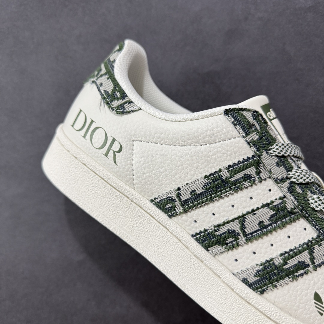 图片[6]-【定制版】AD Originals Superstar x DIOR 白绿 采用全新头层拼接皮革材质 后跟采用特色3D立体印字 渠道正品订单 诠释市场最高工艺水平 全鞋进口头层皮料打造 区别市面普通真标版本，进出专柜无压力 货号：XS0013 尺码：36-45-选品中心
