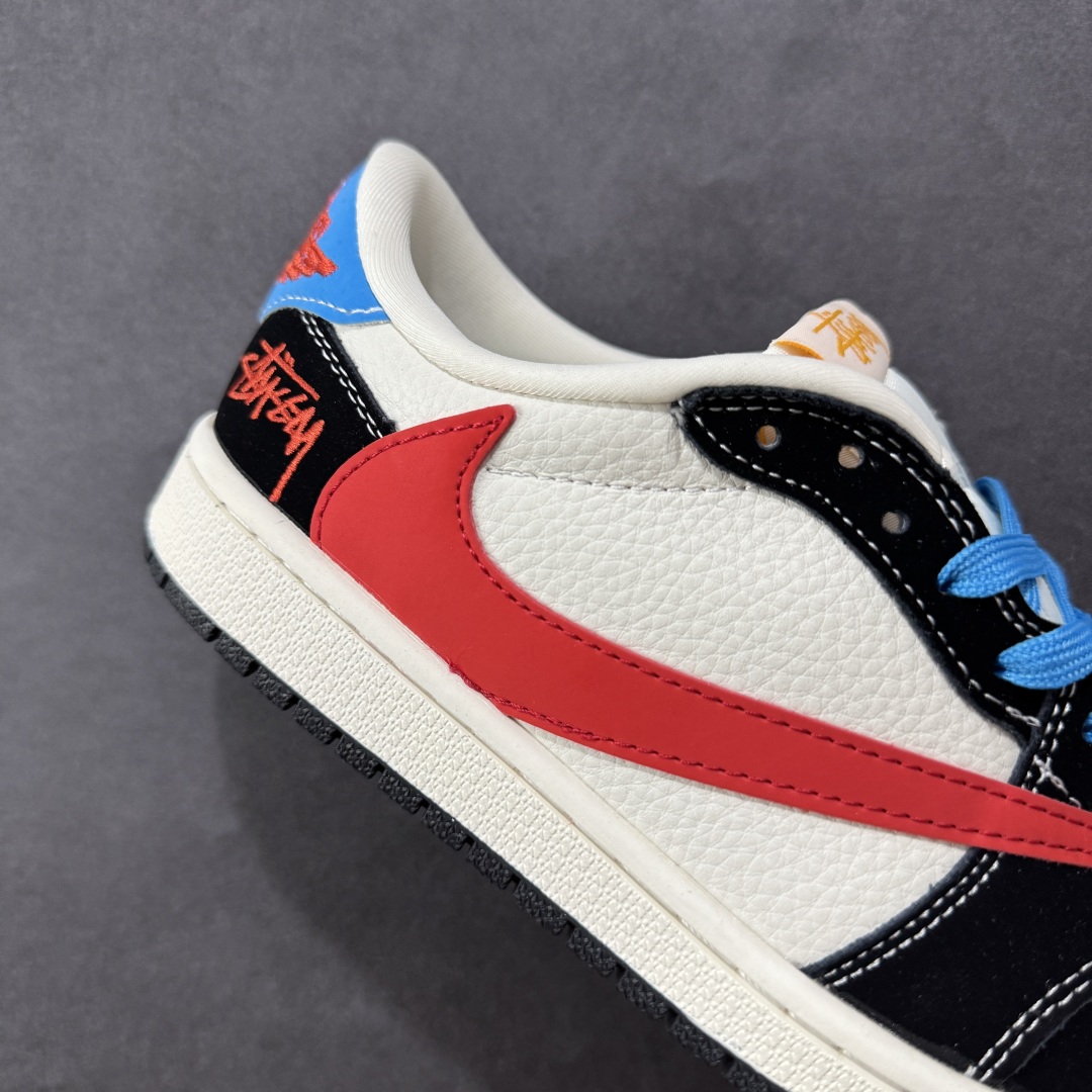 图片[5]-【定制版】Air Jordan 1 xavis Scott AJ1倒勾 乔一倒钩 斯图西联名款 低帮文化篮球鞋 完美品质出货 细节如图所示 鞋面切割工整 冲孔整齐干净 中底拉帮线 货号： XB1979 003 尺码： 36 36.5 37.5 38 38.5 39 40 40.5 41 42 42.5 43 44 45-选品中心