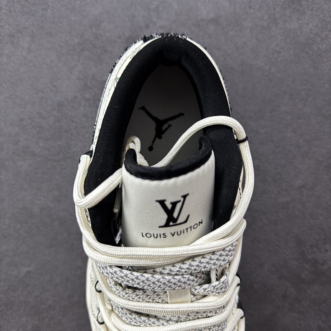 图片[7]-【定制版】Air Jordan 1 Low AJ1 乔1 LV联名 黑布勾抽绳 高端定制 低帮复古篮球鞋 YX5066-356  #定制鞋盒 大厂纯原品质出货 超高清洁度 皮料切割干净无任何毛边 细节完美   尺码：36 36.5 37.5 38 38.5 39 40 40.5 41 42 42.5 43 44 44.5 45-选品中心