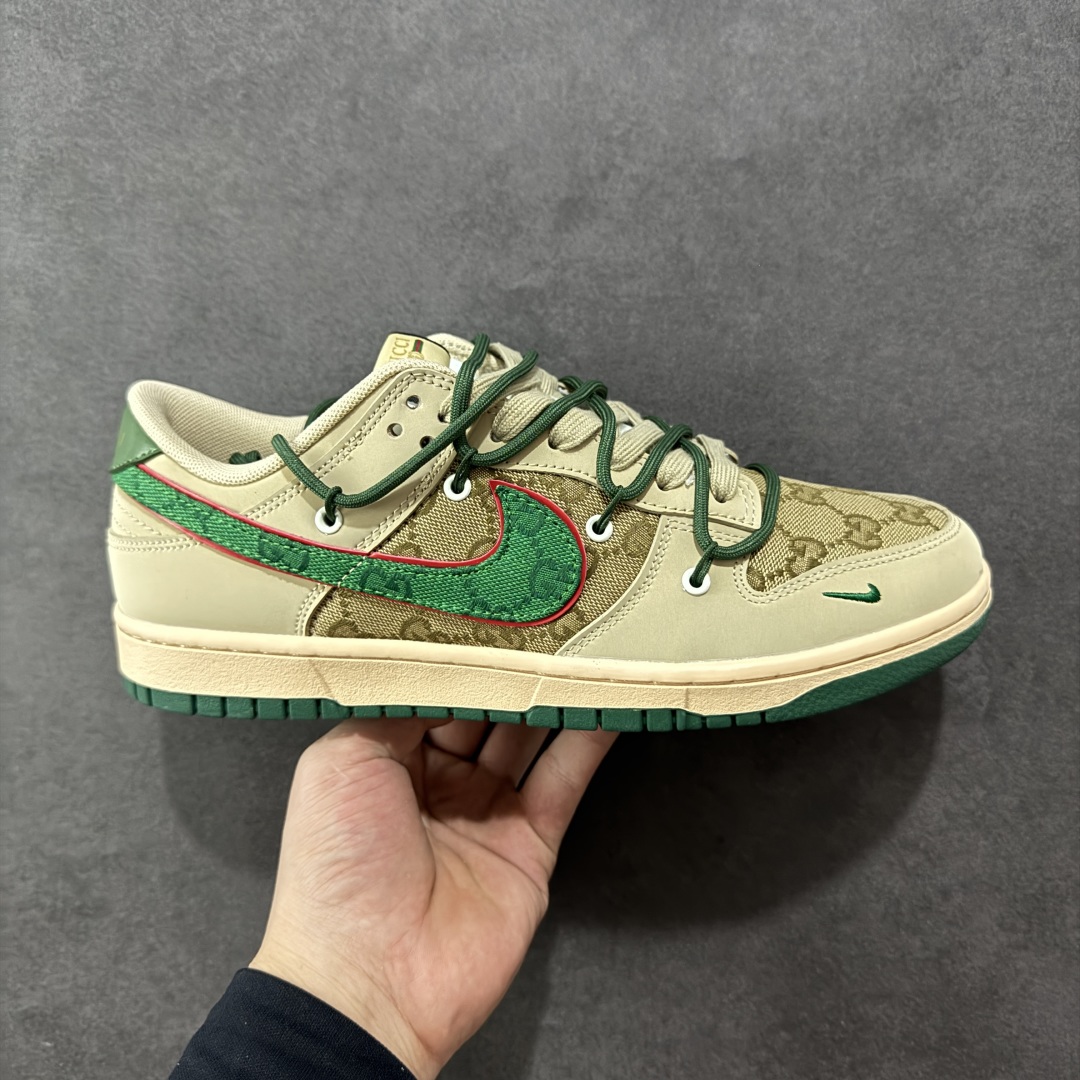  
【定制版】Nike SB Dunk Low Gucci联名 绑带绿勾勾 周年高端定制 低帮休闲板鞋 