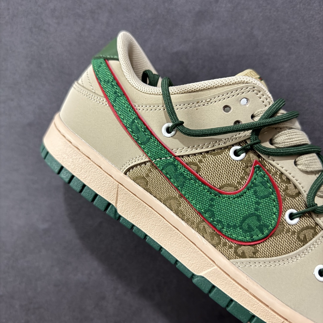  
【定制版】Nike SB Dunk Low Gucci联名 绑带绿勾勾 周年高端定制 低帮休闲板鞋 