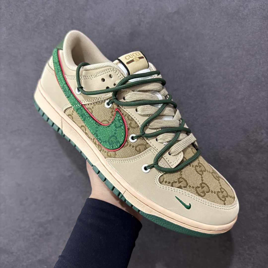  
【定制版】Nike SB Dunk Low Gucci联名 绑带绿勾勾 周年高端定制 低帮休闲板鞋 