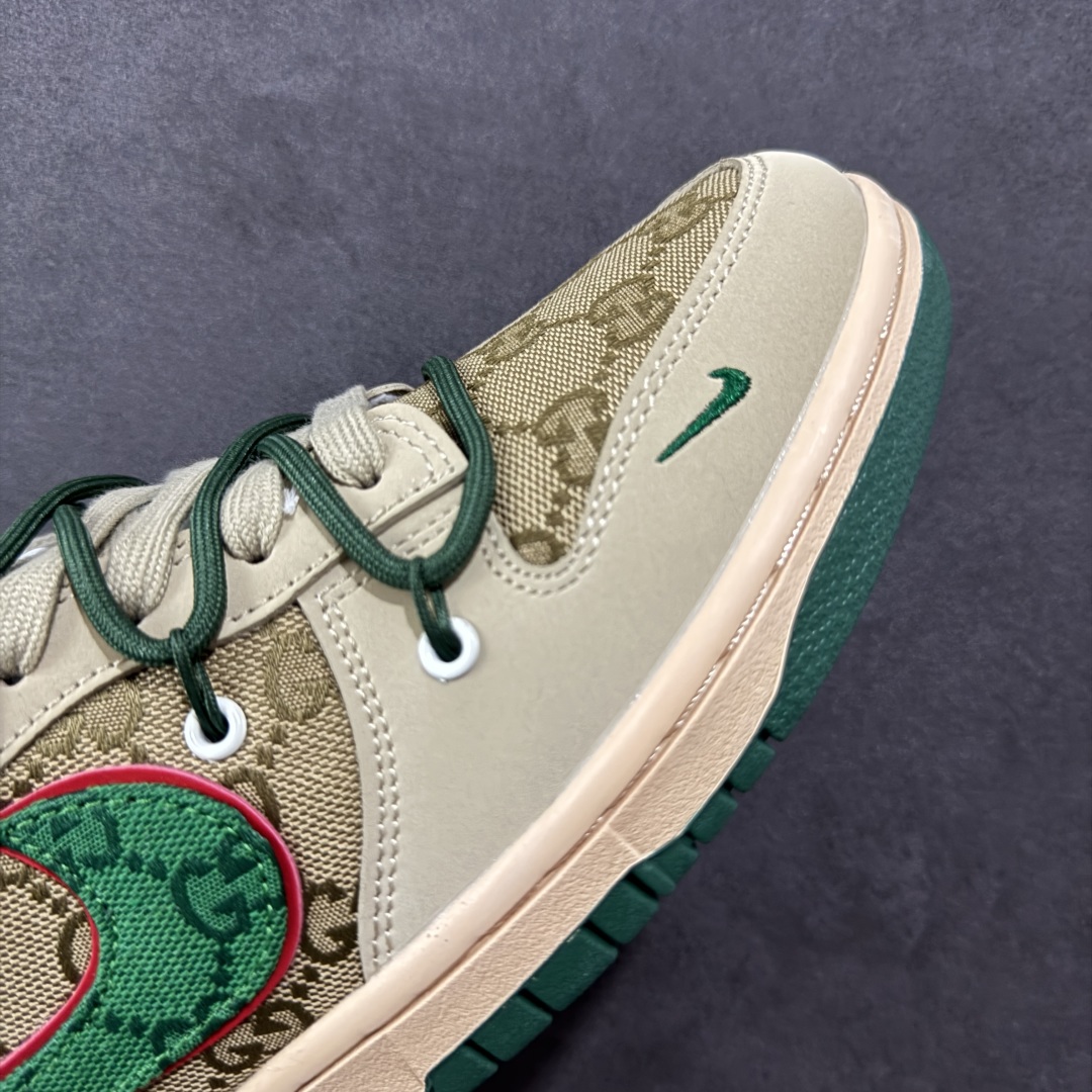  
【定制版】Nike SB Dunk Low Gucci联名 绑带绿勾勾 周年高端定制 低帮休闲板鞋 