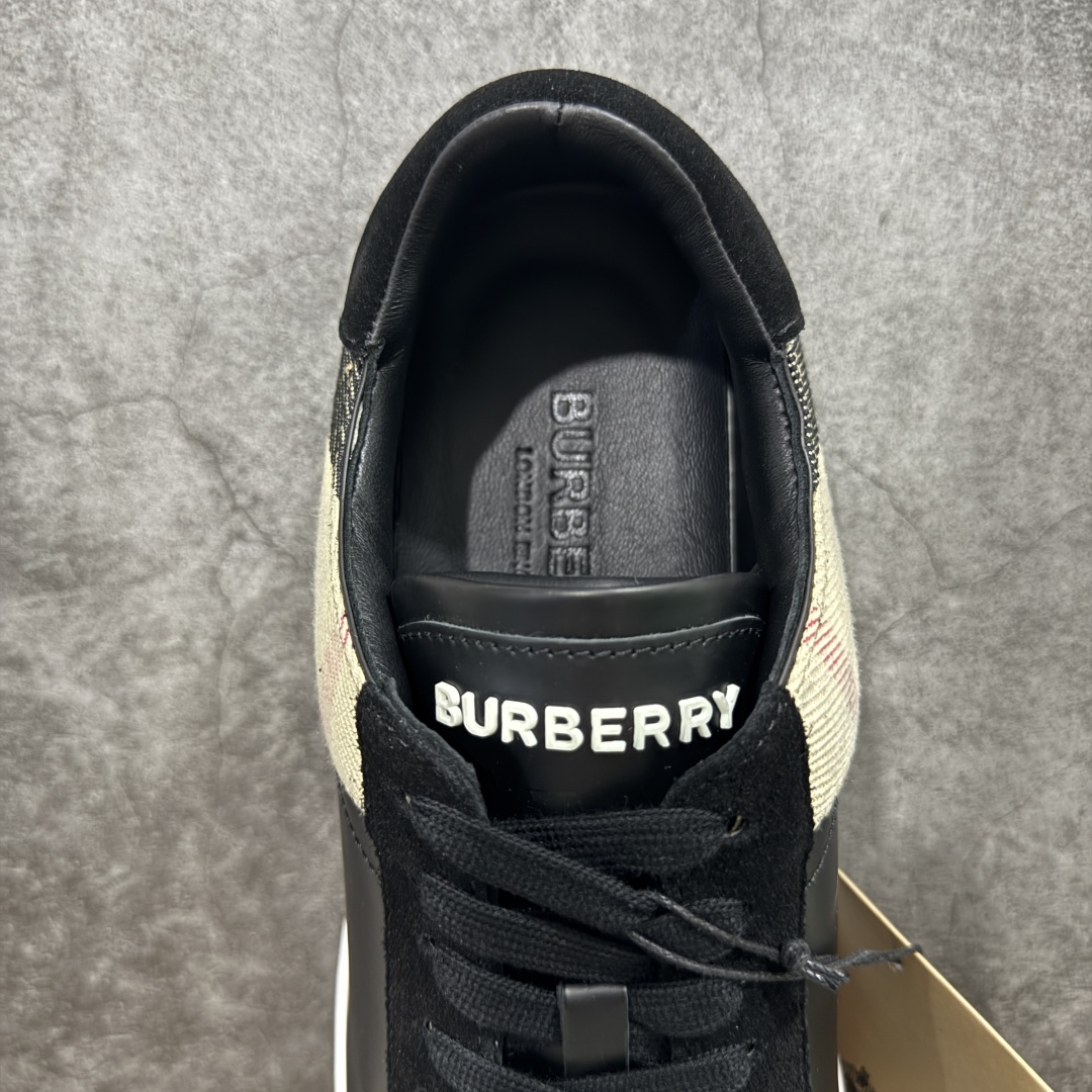  
【莞顶纯原】Burberry博柏利 House BBR格纹麂皮拼皮革 低帮 时尚板鞋 男款 白棕
经
