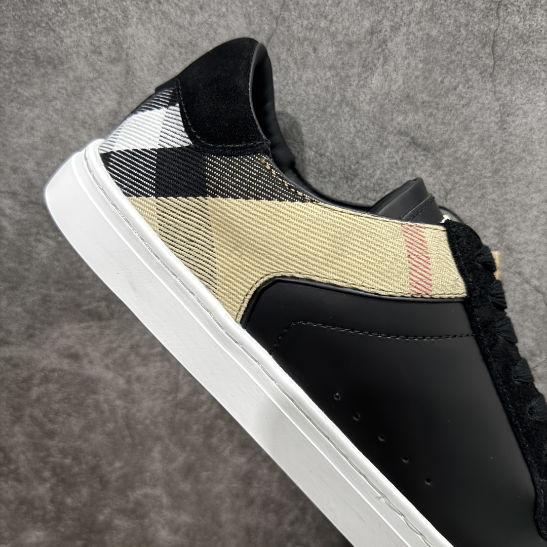  
【莞顶纯原】Burberry博柏利 House BBR格纹麂皮拼皮革 低帮 时尚板鞋 男款 白棕
经