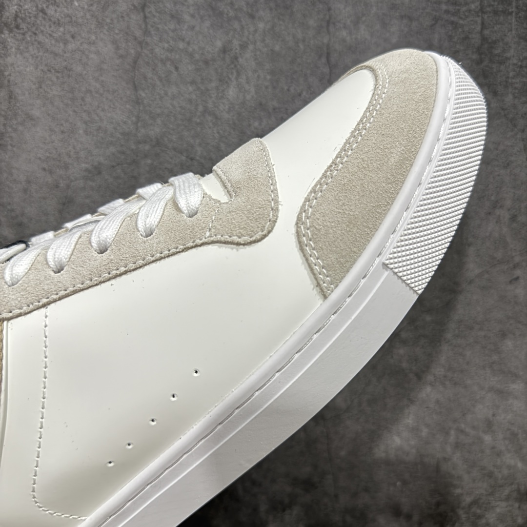  
【莞顶纯原】Burberry博柏利 House BBR格纹麂皮拼皮革 低帮 时尚板鞋 男款 白棕
经
